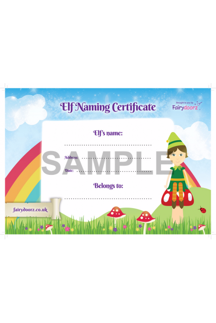 FREE Elf or Pixie naming certificate for your Fairydoorz home
